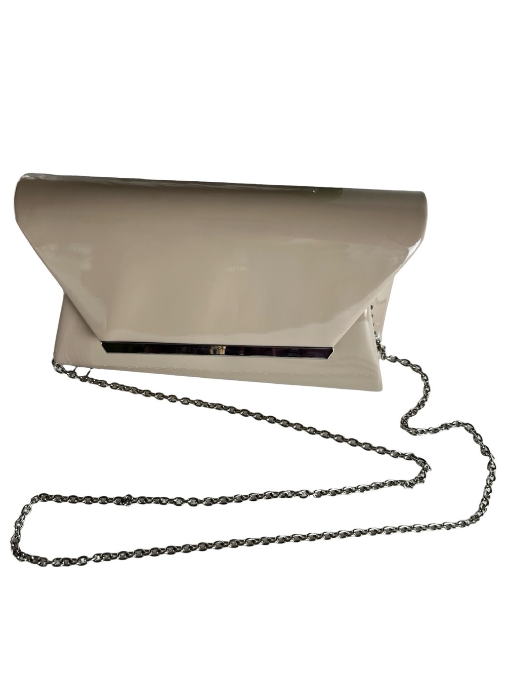 Kelly & Katie Nude Patent Envelope Clutch Crossbody Evening Bag